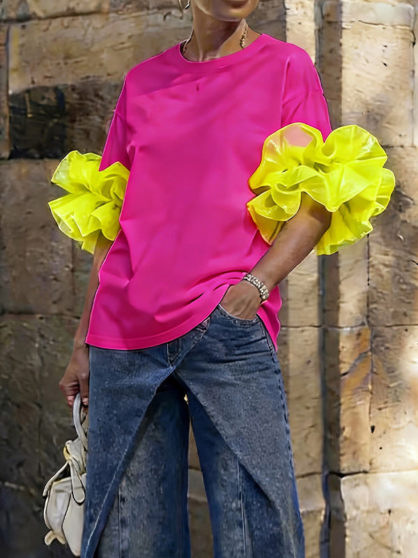 Ruffle Combo Tee