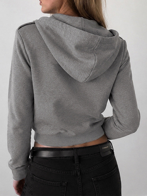 Double-Breasted Zip-Front Hoodie