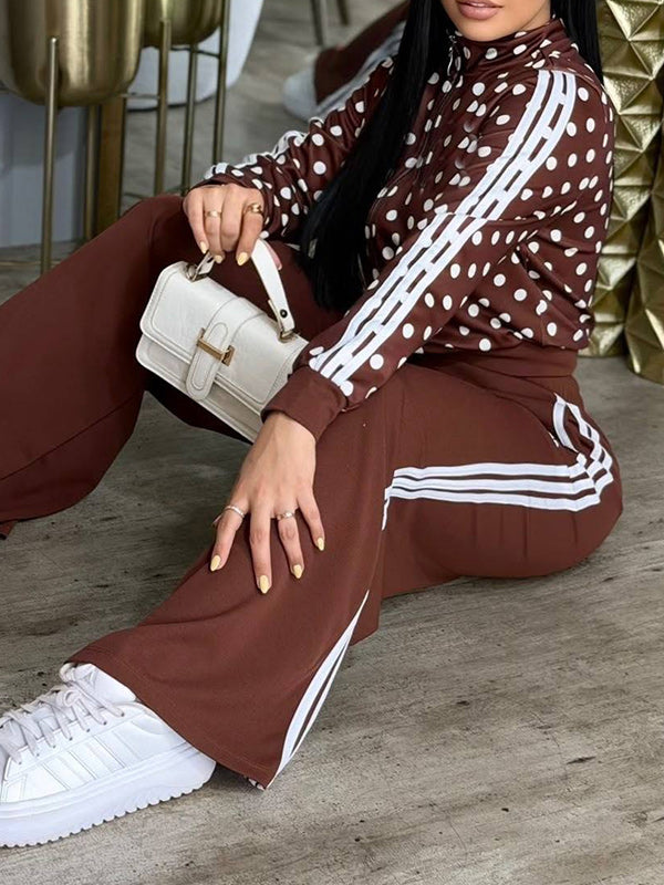 Side-Stripe Zip-Front Jacket & Pants Set