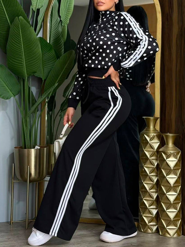 Side-Stripe Zip-Front Jacket & Pants Set
