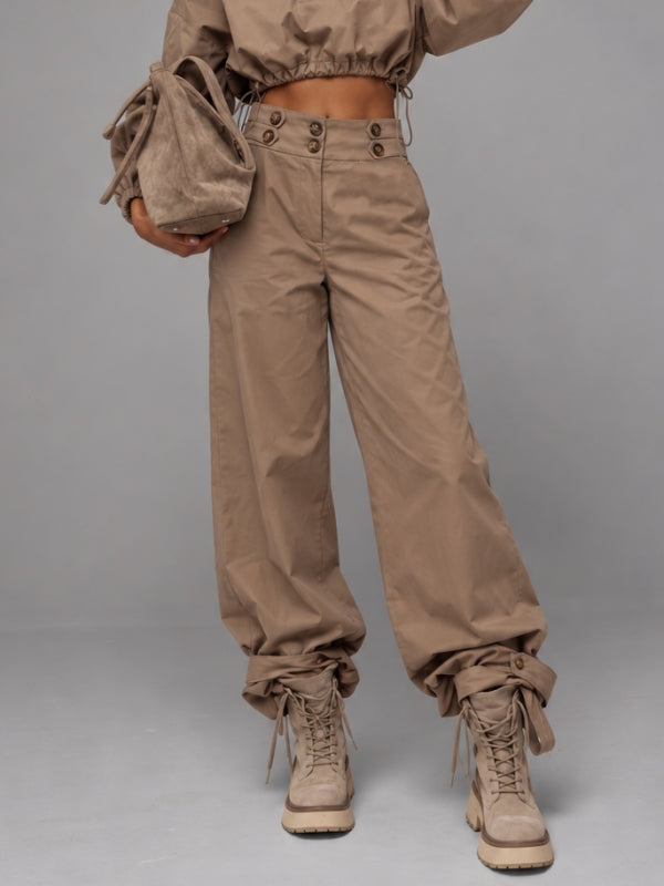 Solid Cargo Pants
