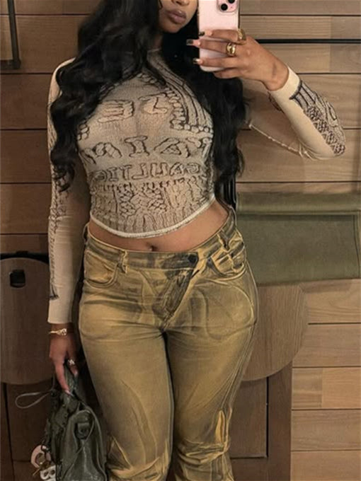 Printed Sheer Tee