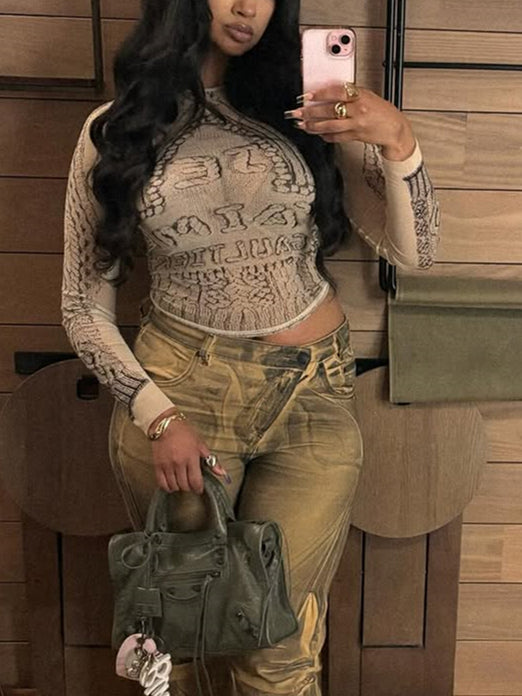 Printed Sheer Tee