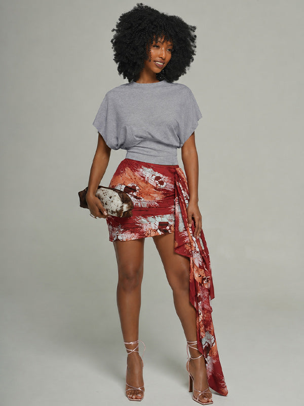 Cinched Waist Batwing Tee
