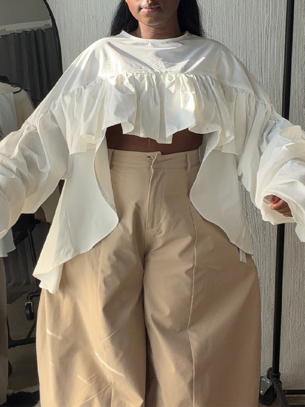 High-Low Ruffle Top