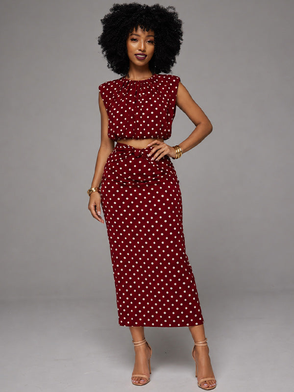 Dot Tank Top & Skirt Set