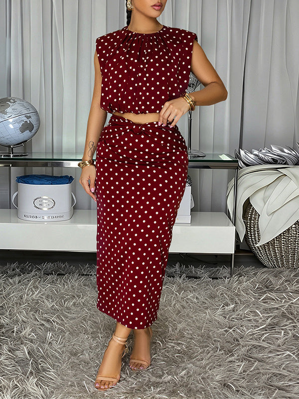Dot Tank Top & Skirt Set