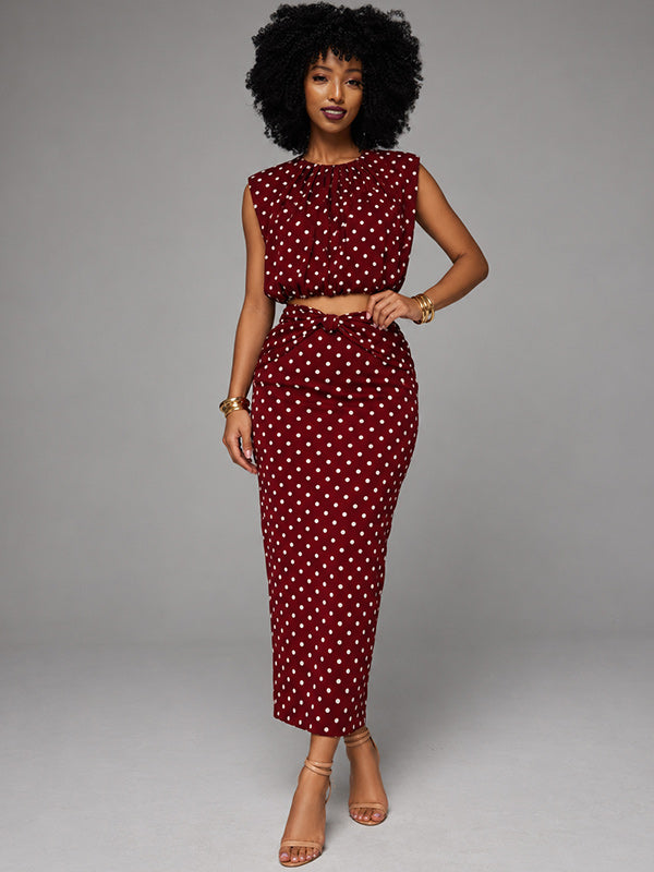 Dot Tank Top & Skirt Set