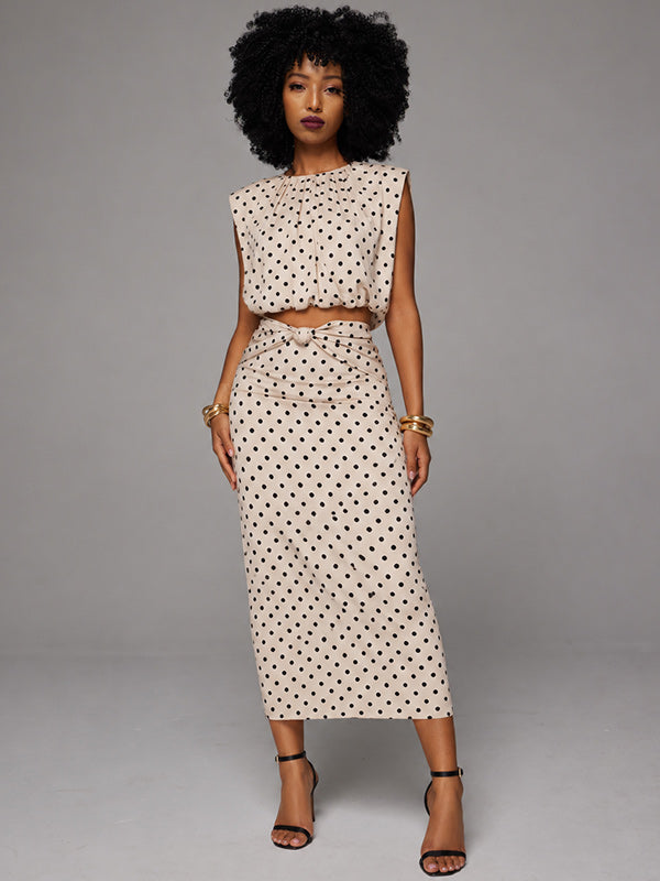 Dot Tank Top & Skirt Set