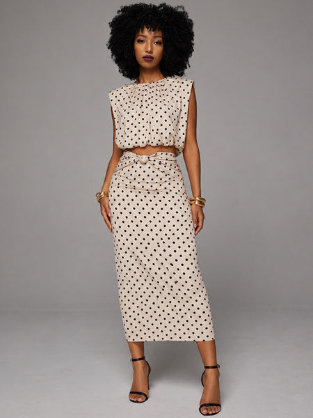 Dot Tank Top & Skirt Set
