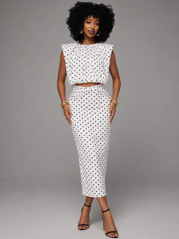 Dot Tank Top & Skirt Set
