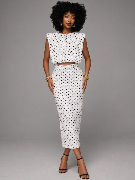 Dot Tank Top & Skirt Set