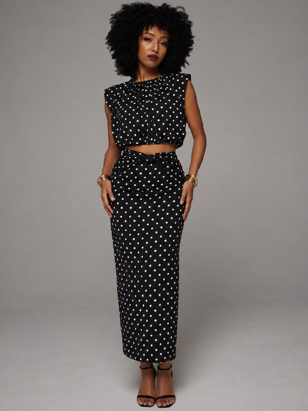 Dot Tank Top & Skirt Set
