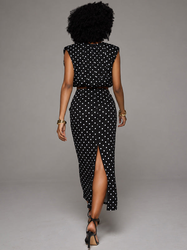 Dot Tank Top & Skirt Set