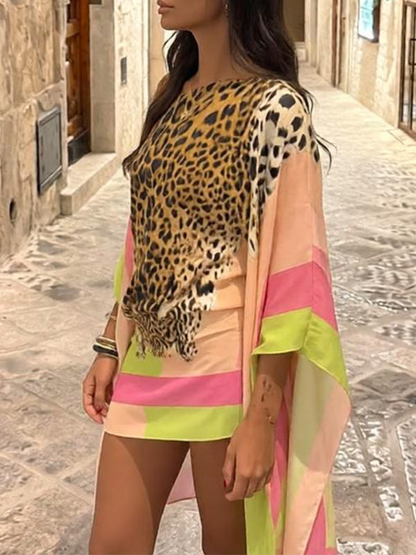 Leopard Boat-Neck Dress