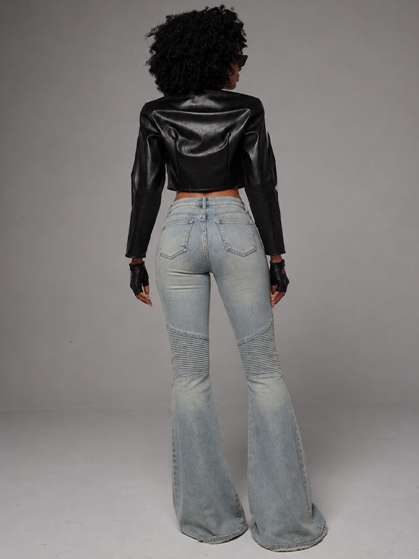 Two-Tone Faux-Leather Jacket