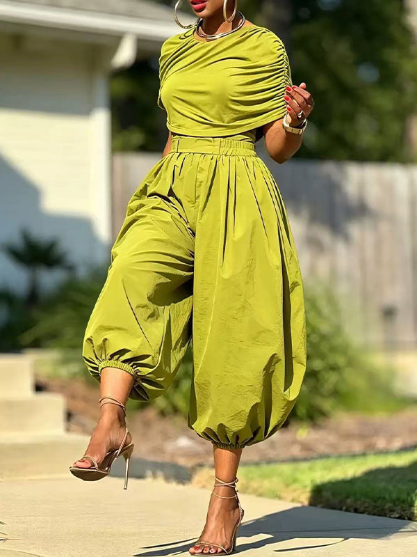 Solid Balloon Jogger Pants