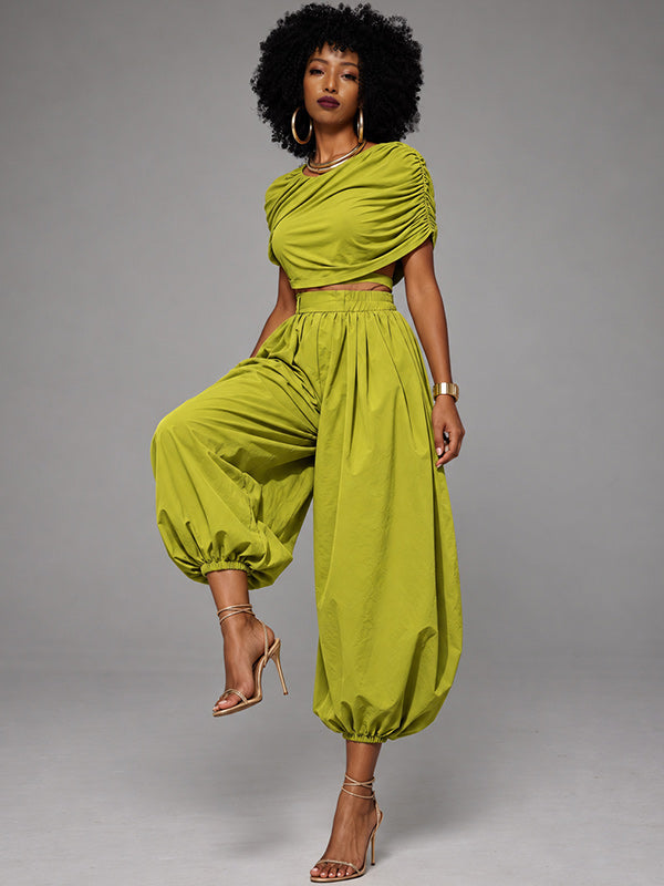 Solid Balloon Jogger Pants