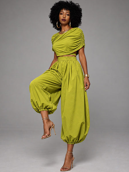 Solid Balloon Jogger Pants