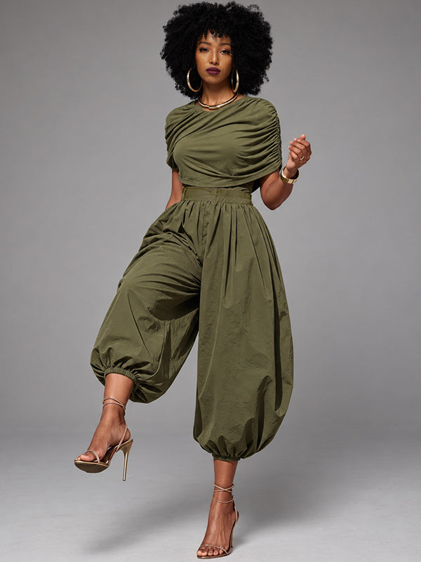 Solid Balloon Jogger Pants