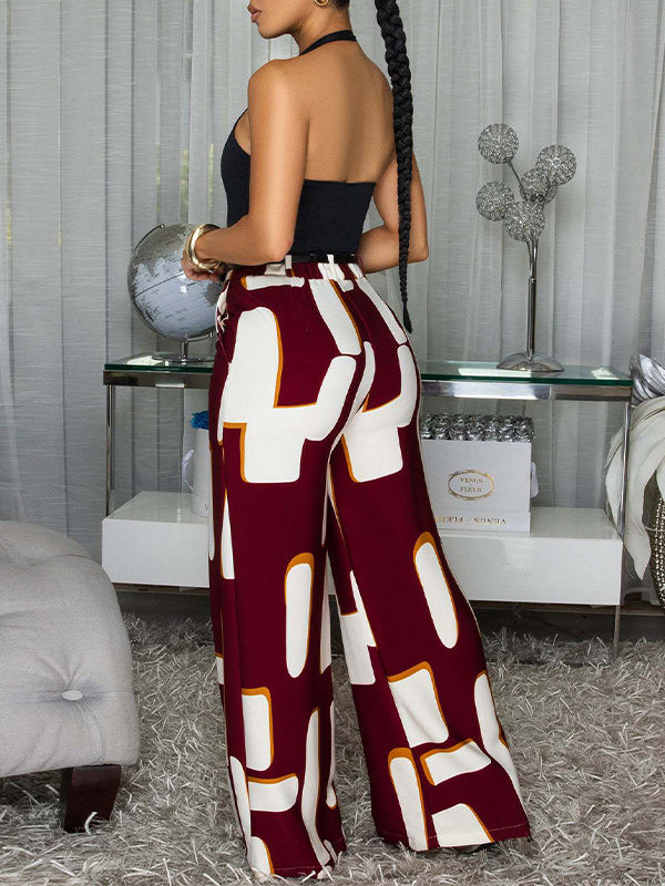 Printed Wide-Leg Pants
