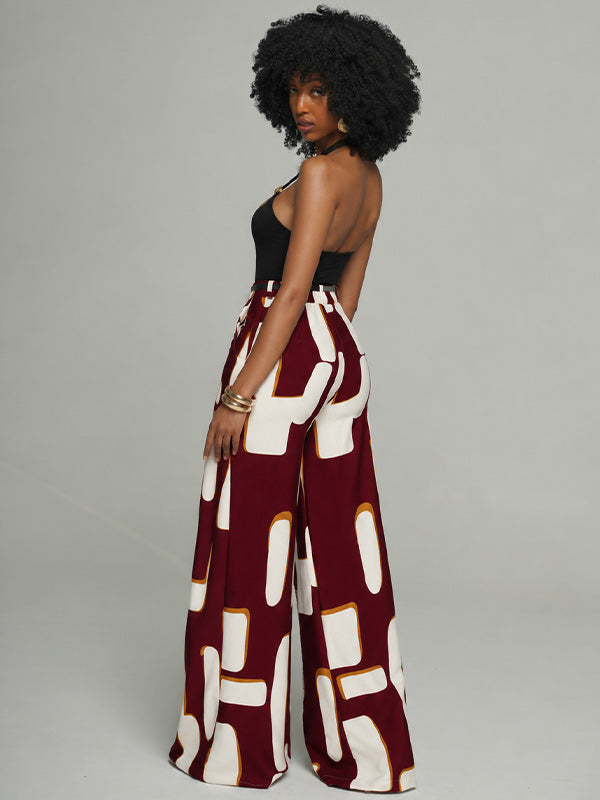 Printed Wide-Leg Pants