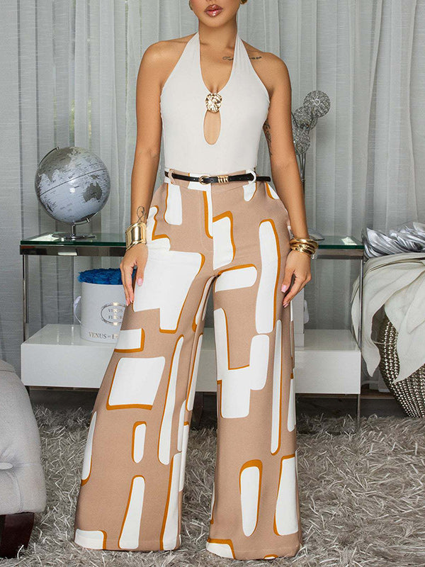 Printed Wide-Leg Pants