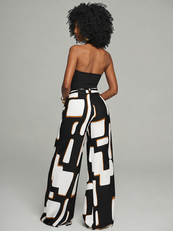 Printed Wide-Leg Pants