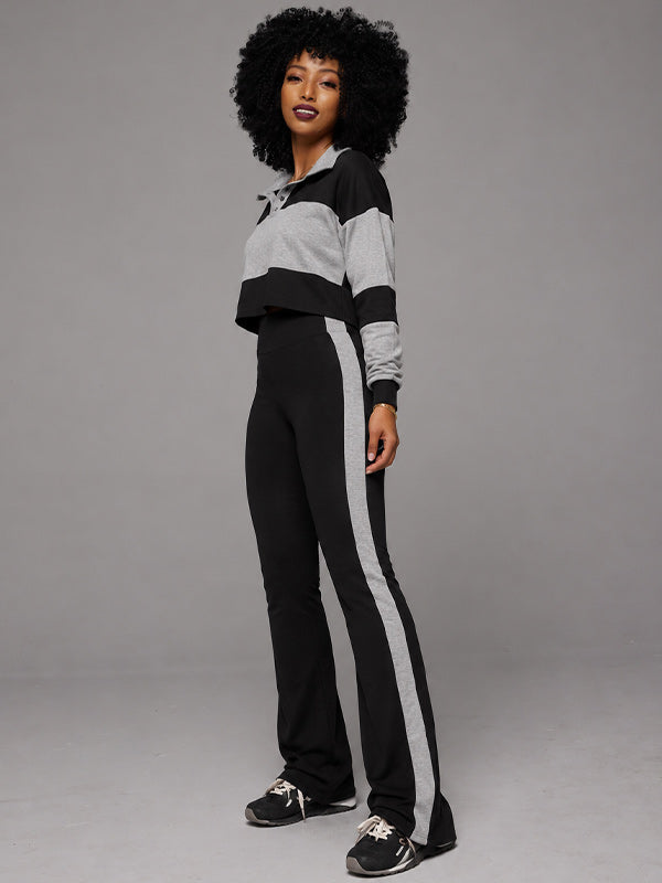 Two-Tone Polo Top & Pants Set