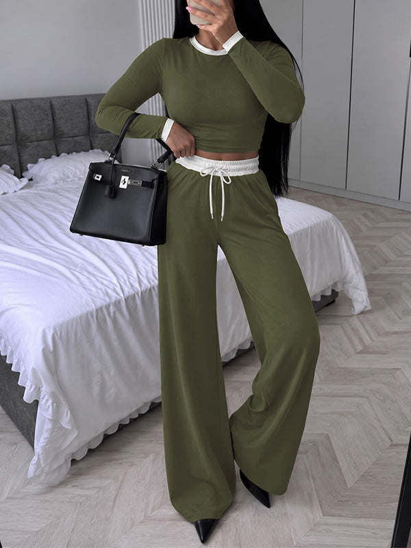 Contrast Tee & Pants Set