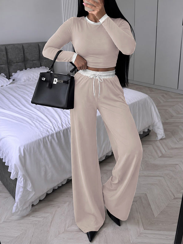 Contrast Tee & Pants Set