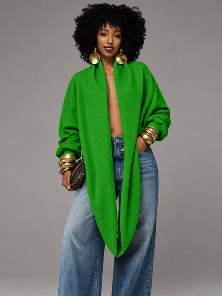 Solid Cowl-Neck Sweatshirt