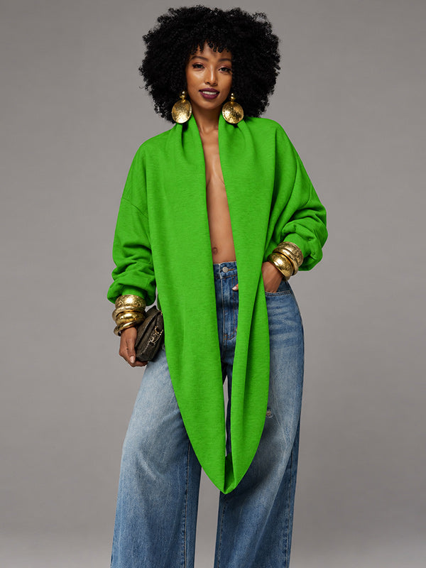 Solid Cowl-Neck Sweatshirt