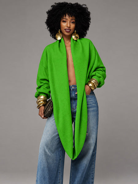 Solid Cowl-Neck Sweatshirt