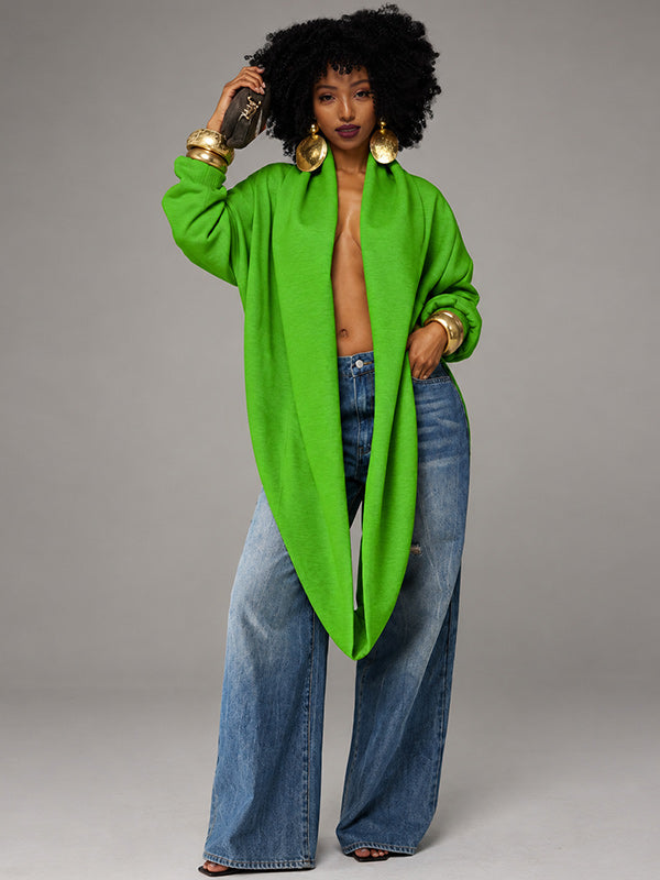Solid Cowl-Neck Sweatshirt