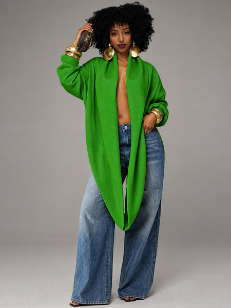 Solid Cowl-Neck Sweatshirt