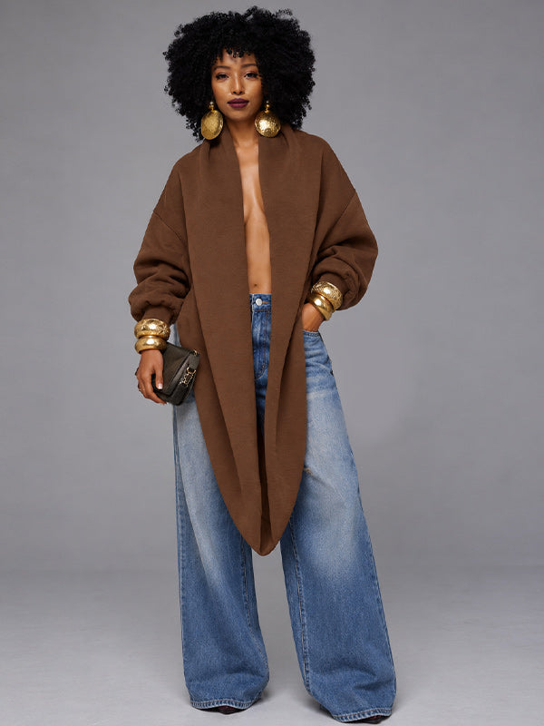 Solid Cowl-Neck Sweatshirt
