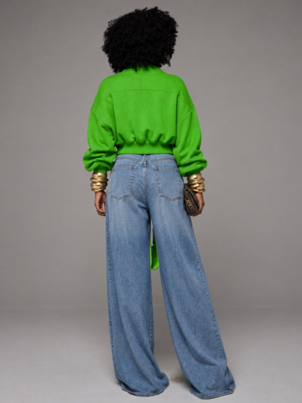 Solid Cowl-Neck Sweatshirt