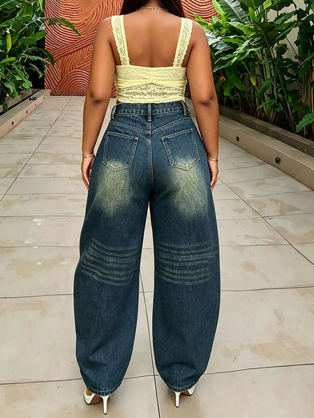 Ripped Wide-Leg Jeans