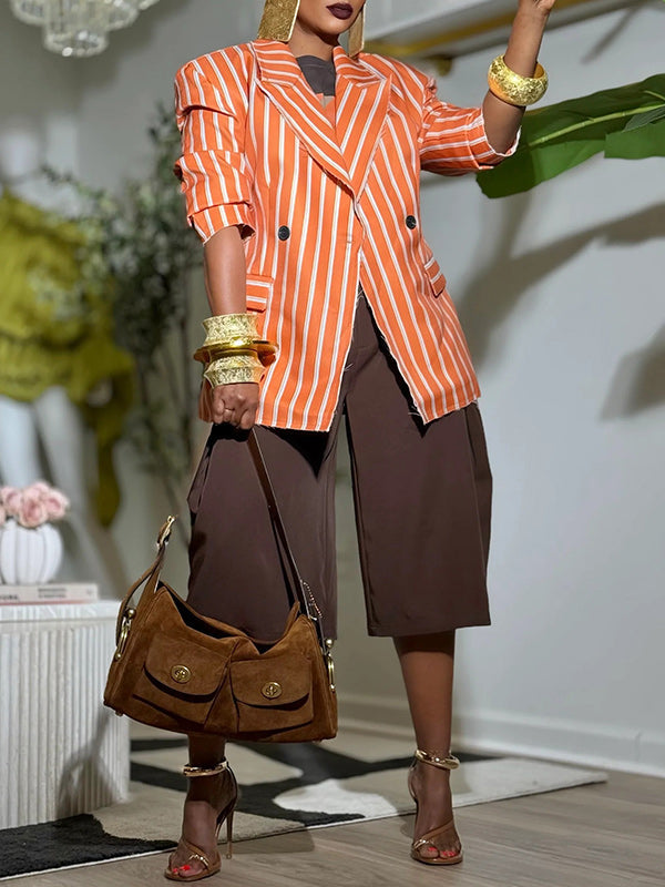 Stripe Two-Button Blazer