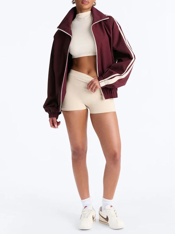 Side-Stripe Zip-Front Jacket