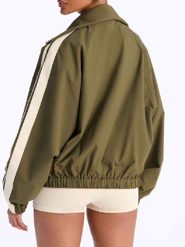 Side-Stripe Zip-Front Jacket
