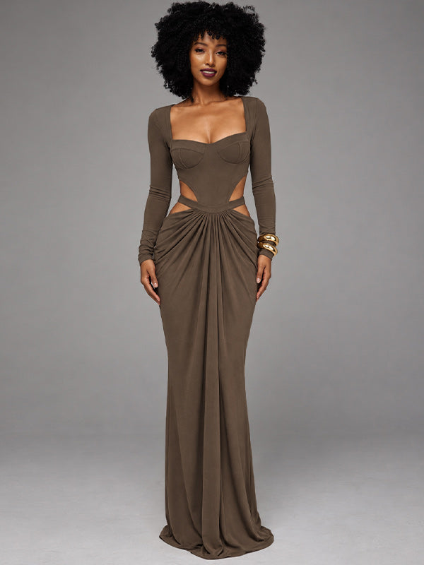 Square-Neck Cutout Maxi Dress