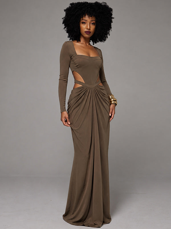 Square-Neck Cutout Maxi Dress