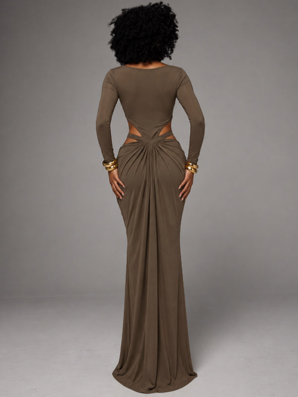 Square-Neck Cutout Maxi Dress