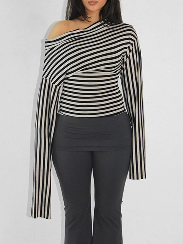 Stripe Boat-Neck Top