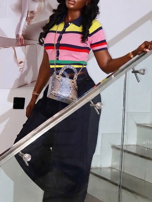 Colorblock Polo Top