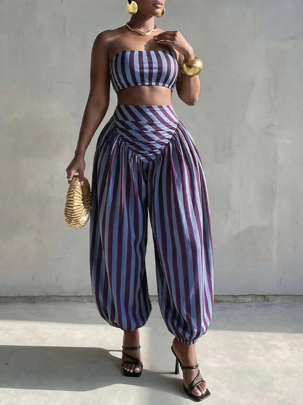 Printed Bandeau Top & Pants Set