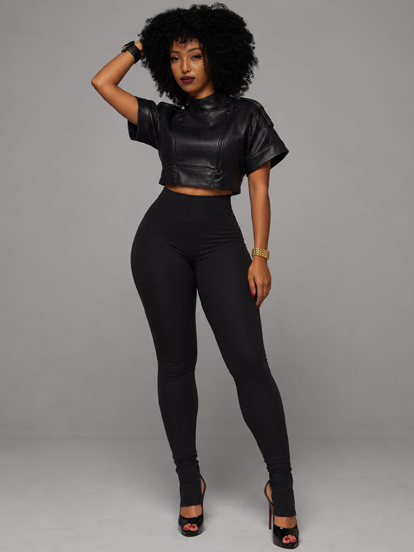 Faux-Leather Crop Top