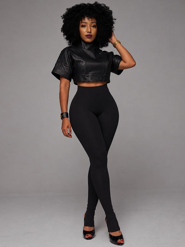 Faux-Leather Crop Top
